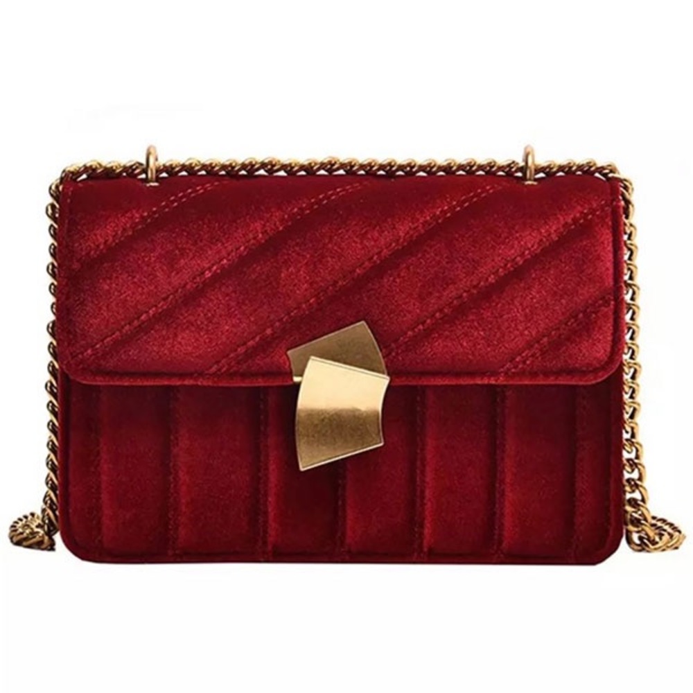 Red suede fashion purse